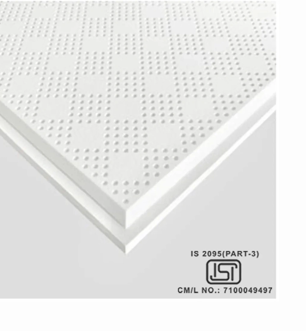 Semi perforated 12 mm thick micro tegular edged GRG tile (IS 2095 Part 3)